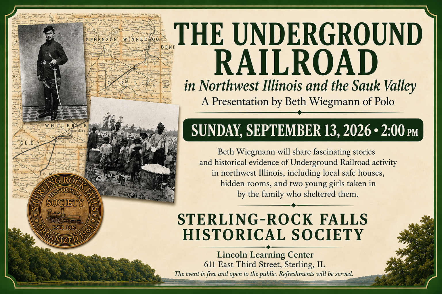 Image of the flyer for the Underground Railroad Presentation